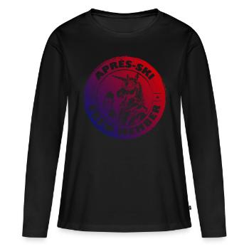 L’équipe d’après-ski licorne dit colorée - T-shirt manches longues Premium bio Femme - noir - Devant - Julia (174cm)