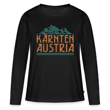 Carinthie Autriche Drapeau Armoiries Montagnes - T-shirt manches longues Premium bio Femme - noir - Devant - Julia (174cm)