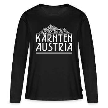 Carinthie Autriche Drapeau Armoiries Montagnes - T-shirt manches longues Premium bio Femme - noir - Devant - Julia (174cm)