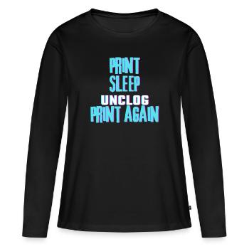 Imprimer Sommeil Déboucher Imprimer à nouveau - T-shirt manches longues Premium bio Femme - noir - Devant - Julia (174cm)