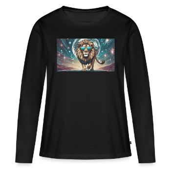 Jeu de mots expression ambiguë – Partylöwe (mondite) - T-shirt manches longues Premium bio Femme - noir - Devant - Julia (174cm)