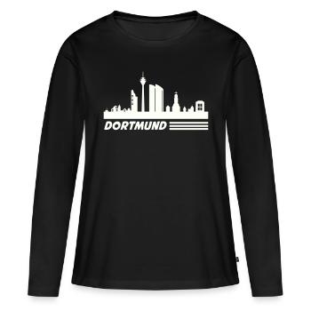 Dortmund - T-shirt manches longues Premium bio Femme - noir - Devant - Julia (174cm)