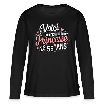Princess 55 years old - Women's Premium Organic Long Sleeve Shirt - black - Front - Julia (174cm)