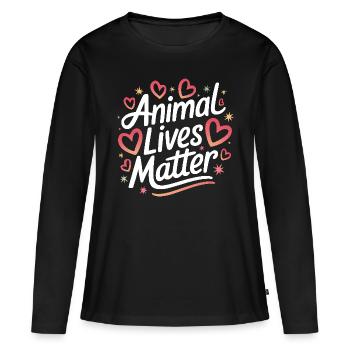 Végétarien Végétalien Végétarien Végétarien - T-shirt manches longues Premium bio Femme - noir - Devant - Julia (174cm)