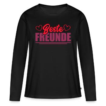 beste freunde - Frauen Premium Bio Langarmshirt - Schwarz - Vorne - Julia (174cm)
