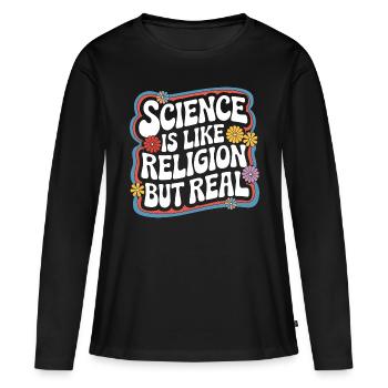 Atheismus Atheist Anti-Religion Agnostiker - Frauen Premium Bio Langarmshirt - Schwarz - Vorne - Julia (174cm)