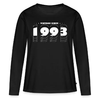 Vintage Bold Hommage à 1993 - Célébrer le 32ème - T-shirt manches longues Premium bio Femme - noir - Devant - Julia (174cm)