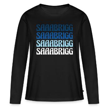 Saaabrigg Saarbrücken Dialecte Cadeau - T-shirt manches longues Premium bio Femme - noir - Devant - Julia (174cm)