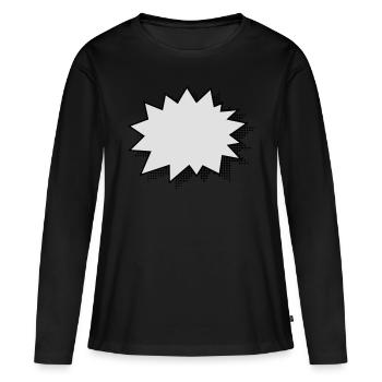 Zack gefüllt - Frauen Premium Bio Langarmshirt - Schwarz - Vorne - Julia (174cm)