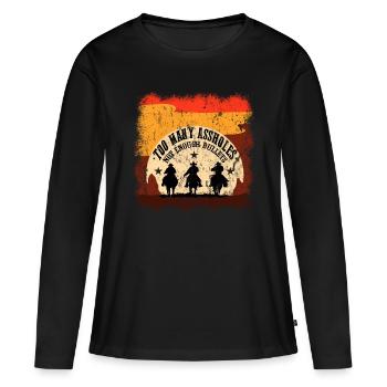 Cowboy Wild Western Western Cadeau - T-shirt manches longues Premium bio Femme - noir - Devant - Julia (174cm)