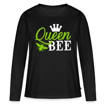 queen bee - Women's Premium Organic Long Sleeve Shirt - black - Front - Julia (174cm)