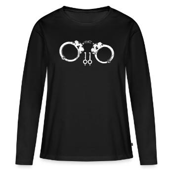 menottes - T-shirt manches longues Premium bio Femme - noir - Devant - Julia (174cm)