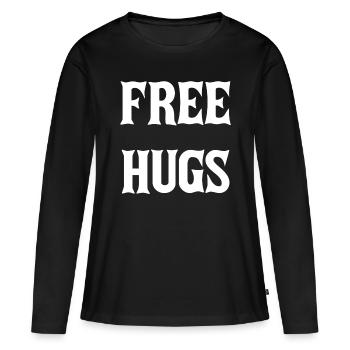 Free Hugs - Frauen Premium Bio Langarmshirt - Schwarz - Vorne - Julia (174cm)