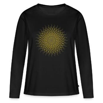 Mandala - Frauen Premium Bio Langarmshirt - Schwarz - Vorne - Julia (174cm)