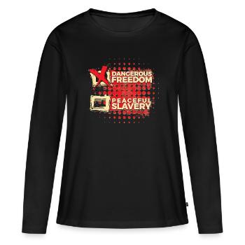 Je préfère la liberté dangereuse - Jefferson - T-shirt manches longues Premium bio Femme - noir - Devant - Julia (174cm)