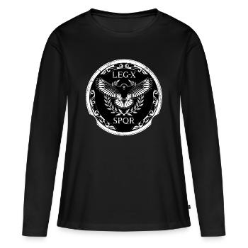 SPQR - T-shirt manches longues Premium bio Femme - noir - Devant - Julia (174cm)