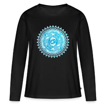 Orca Delfin Schildkröte - Frauen Premium Bio Langarmshirt - Schwarz - Vorne - Julia (174cm)