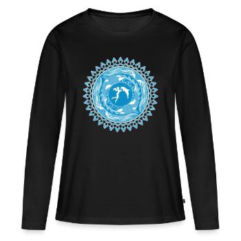 Fille de Poséidon - T-shirt manches longues Premium bio Femme - noir - Devant - Julia (174cm)