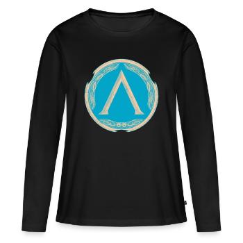Sparta Krieger - Frauen Premium Bio Langarmshirt - Schwarz - Vorne - Julia (174cm)