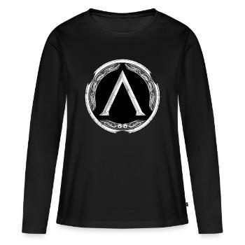 Sparta Krieger - Frauen Premium Bio Langarmshirt - Schwarz - Vorne - Julia (174cm)