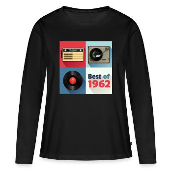 Le meilleur de 1962 Vinyl Radio Oldschool Turntable - T-shirt manches longues Premium bio Femme - noir - Devant - Julia (174cm)