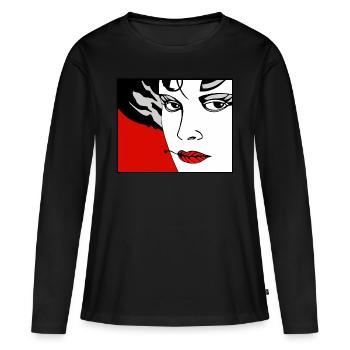 Vulkan 3 - Frauen Premium Bio Langarmshirt - Schwarz - Vorne - Julia (174cm)