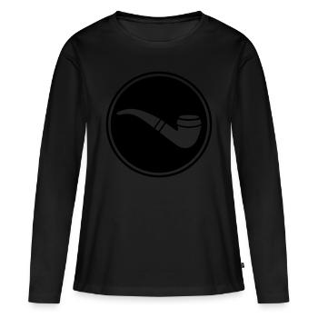 Smoking a pipe - Women's Premium Organic Long Sleeve Shirt - black - Front - Julia (174cm)