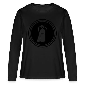 Symbole d’extincteur - T-shirt manches longues Premium bio Femme - noir - Devant - Julia (174cm)