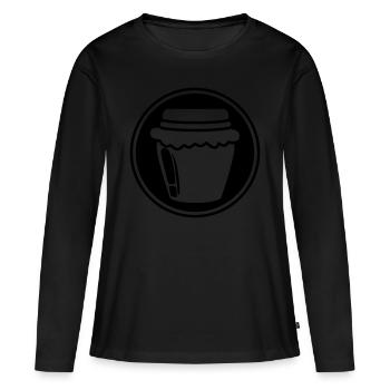 Honey jam symbol - Women's Premium Organic Long Sleeve Shirt - black - Front - Julia (174cm)