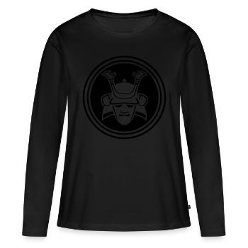 Casque de samouraï - T-shirt manches longues Premium bio Femme - noir - Devant - Julia (174cm)