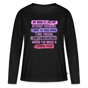 du navigateur - T-shirt manches longues Premium bio Femme - noir - Devant - Julia (174cm)