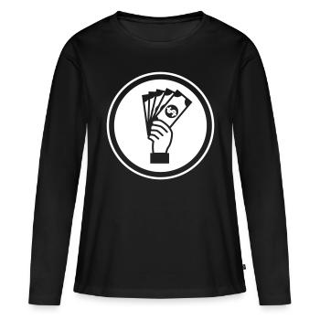 Monnaie Monnaie Silhouette - T-shirt manches longues Premium bio Femme - noir - Devant - Julia (174cm)