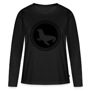 seehund tier - Frauen Premium Bio Langarmshirt - Schwarz - Vorne - Julia (174cm)