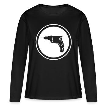 Forer - T-shirt manches longues Premium bio Femme - noir - Devant - Julia (174cm)