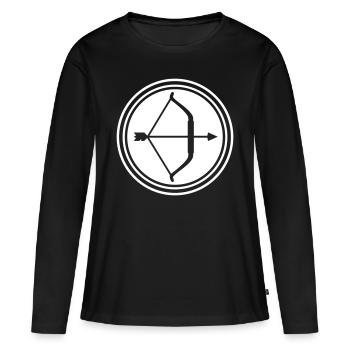 Arc et flèches - T-shirt manches longues Premium bio Femme - noir - Devant - Julia (174cm)