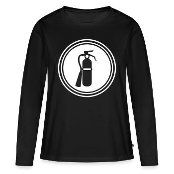 Symbole d’extincteur - T-shirt manches longues Premium bio Femme - noir - Devant - Julia (174cm)