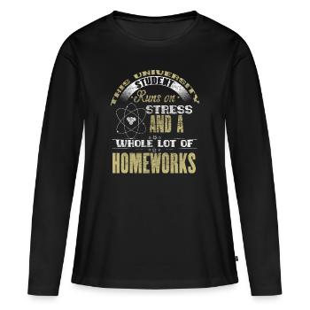 Universität Uni University - Frauen Premium Bio Langarmshirt - Schwarz - Vorne - Julia (174cm)