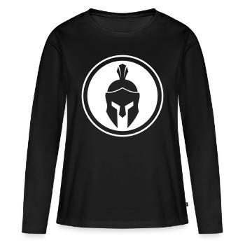 Casque Spartan - T-shirt manches longues Premium bio Femme - noir - Devant - Julia (174cm)