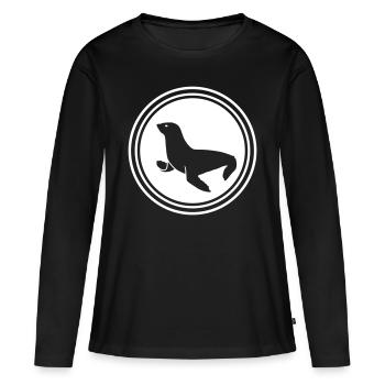seehund tier - Frauen Premium Bio Langarmshirt - Schwarz - Vorne - Julia (174cm)