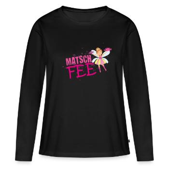 Muddy run shirt mud Matsch Laufshirt Fee Team Frau - Frauen Premium Bio Langarmshirt - Schwarz - Vorne - Julia (174cm)