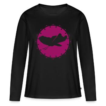 Schmetterling - Naturschutz - Frauen Premium Bio Langarmshirt - Schwarz - Vorne - Julia (174cm)