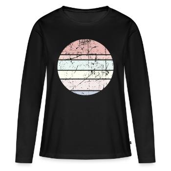 Background Pastel Circle - Women's Premium Organic Long Sleeve Shirt - black - Front - Julia (174cm)