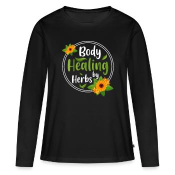 Naturopath Doctor Herbal Science - Women's Premium Organic Long Sleeve Shirt - black - Front - Julia (174cm)