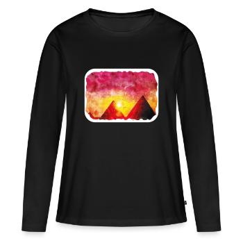 Le Caire Egypte Aquarelle Esquisse Dessinée Illustration - T-shirt manches longues Premium bio Femme - noir - Devant - Julia (174cm)