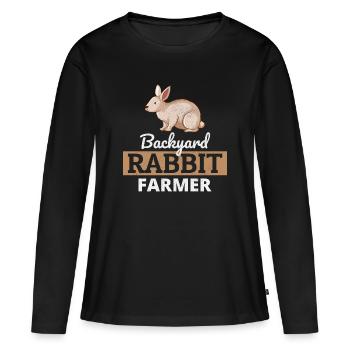 Backyard Rabbit Farmer Animal Farming Farm Funny - Women's Premium Organic Long Sleeve Shirt - black - Front - Julia (174cm)