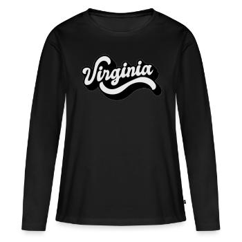 Virginia - Frauen Premium Bio Langarmshirt - Schwarz - Vorne - Julia (174cm)