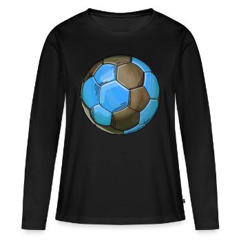 Autocollant handball - T-shirt manches longues Premium bio Femme - noir - Devant - Julia (174cm)