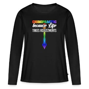 Spine Misalignment Treatment Adjust Medical - Women's Premium Organic Long Sleeve Shirt - black - Front - Julia (174cm)