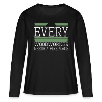 mason jackhammer quote chainsaw grab - Women's Premium Organic Long Sleeve Shirt - black - Front - Julia (174cm)