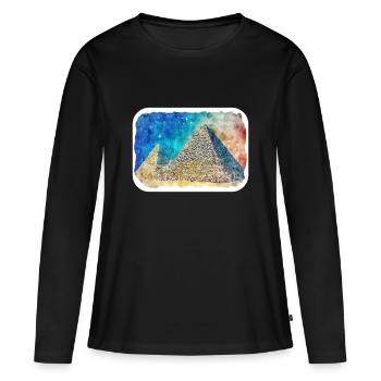 Le Caire Egypte Aquarelle Esquisse Dessinée Illustration - T-shirt manches longues Premium bio Femme - noir - Devant - Julia (174cm)